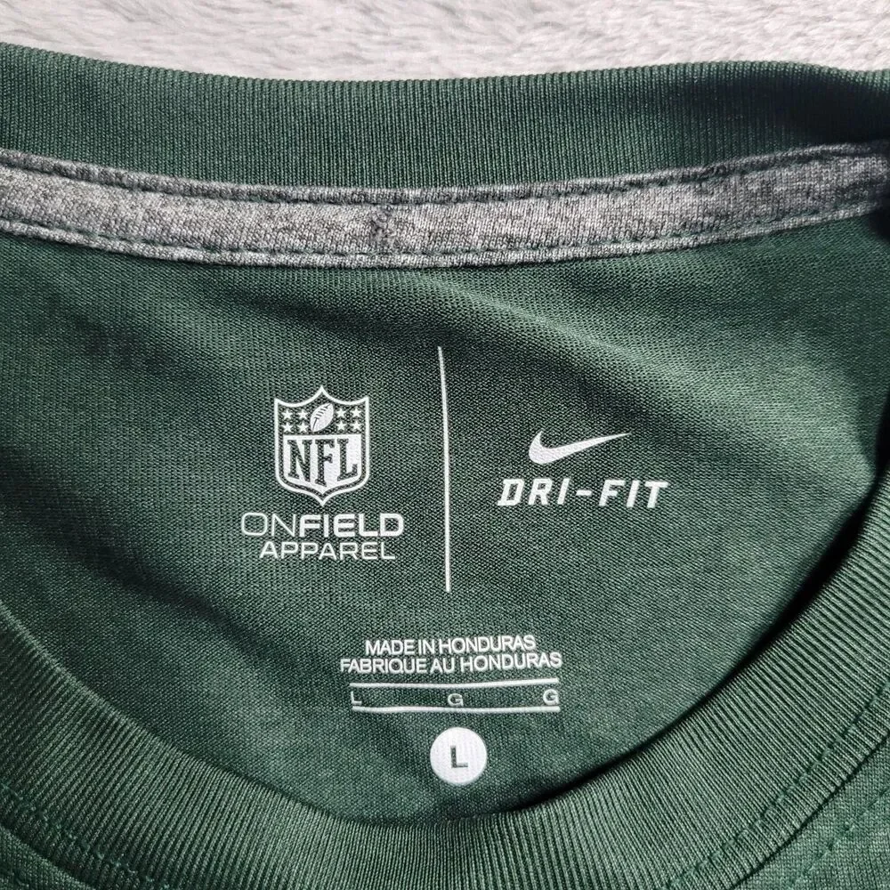 New York Jets Shirt Mens Large Green NFL Football Nike Dri Fit Performance Tee